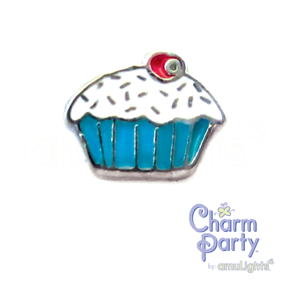 Blue Cupcake Charm