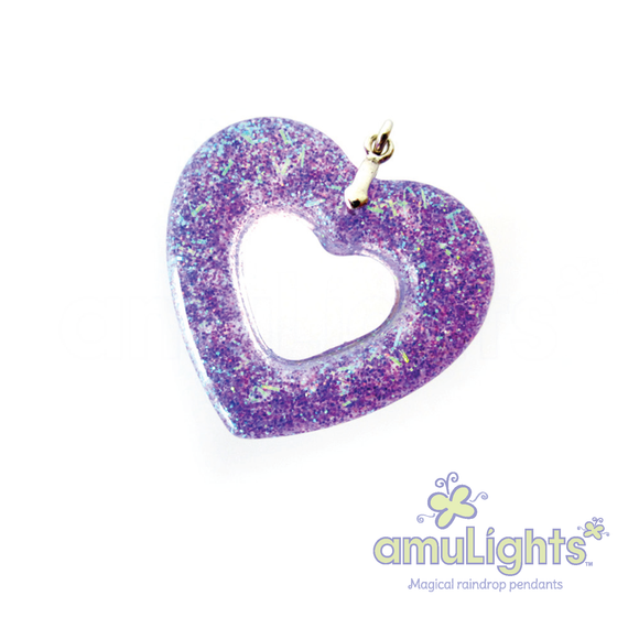 Purple RainbowDrop: Heart Ring Pendant