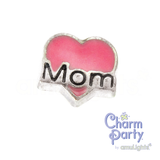 Mom Pink Heart Charm