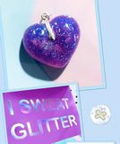 Mermaid DewDrop: Purple Medium Heart Pendant