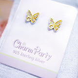Butterfly Earrings; Gold
