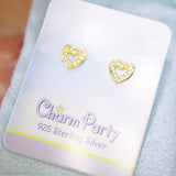 Heart Ring Earrings; Gold