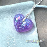 Mermaid DewDrop: Purple Medium Heart Pendant