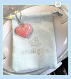 Pink Mermaid DewDrops: Medium Heart Pendant