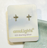 Cross Earrings; Gold