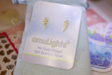 Lightening Earrings; Gold