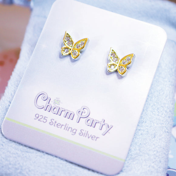 Butterfly Earrings; Gold