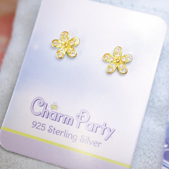 Daisy Earrings; Gold
