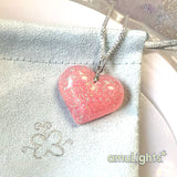 Pink Mermaid DewDrops: Medium Heart Pendant