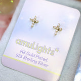 Cross Earrings; Gold