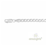 3.8mm Thick Curb 925 Sterling Silver Chain