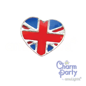 British Flag Heart Charm