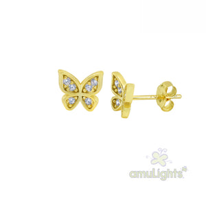 Butterfly Earrings; Gold