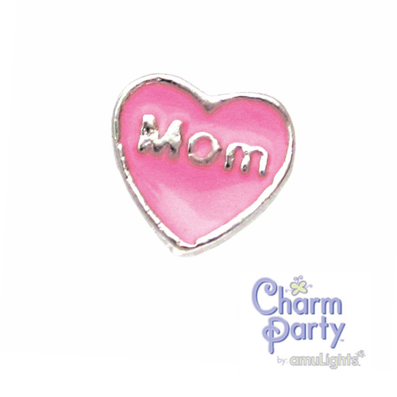 Pink Mom Heart Charm 2