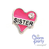 Sister Heart Charm  ft