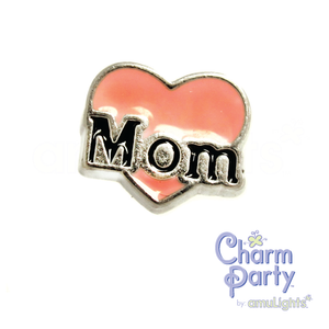 Mom Pink Heart Charm