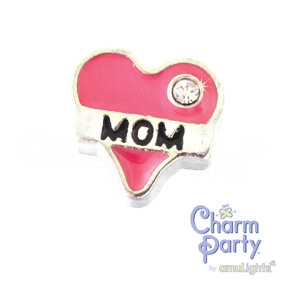 Pink Mom Heart Charm