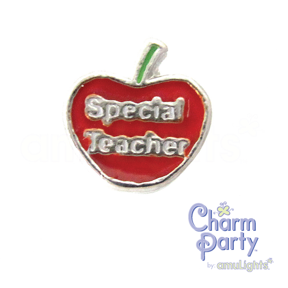 Special Teacher Apple Charm